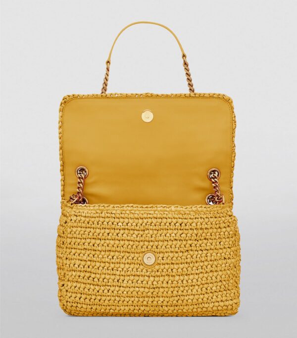 Saint Laurent Medium Nikki Shoulder Bag - Yellow Raffia - Image 5