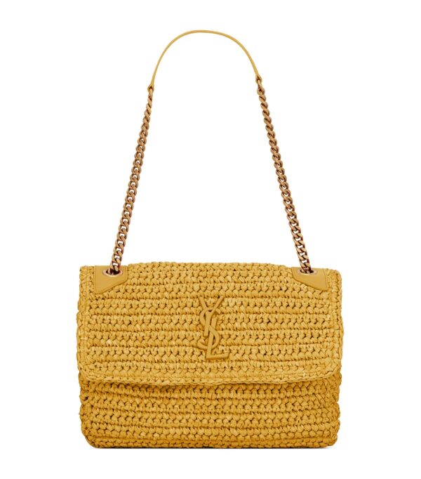 Saint Laurent Medium Nikki Shoulder Bag - Yellow Raffia