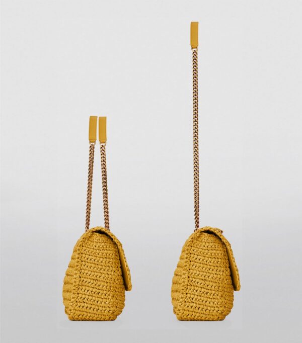 Saint Laurent Medium Nikki Shoulder Bag - Yellow Raffia - Image 4